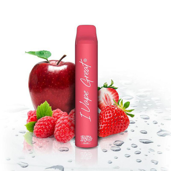 IVG Bar Plus - Jahoda, malina a růžové jablko (Strawberry Raspberry Pink Apple) - jednorázová cigareta